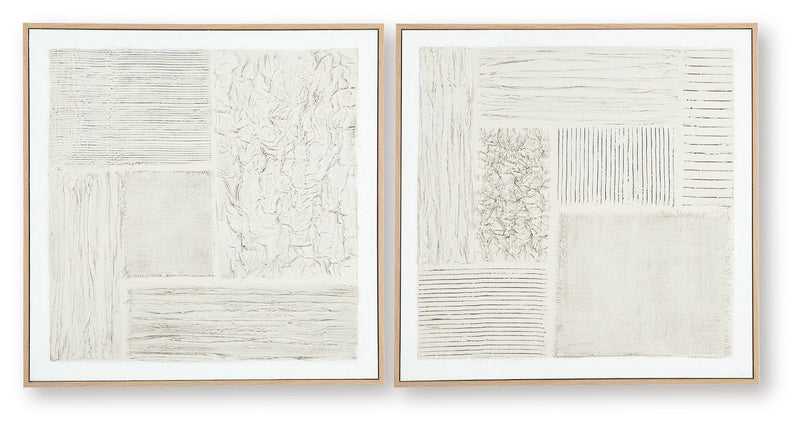 Andorfield - Wall Art Set (Set of 2) - Beige / Black / White
