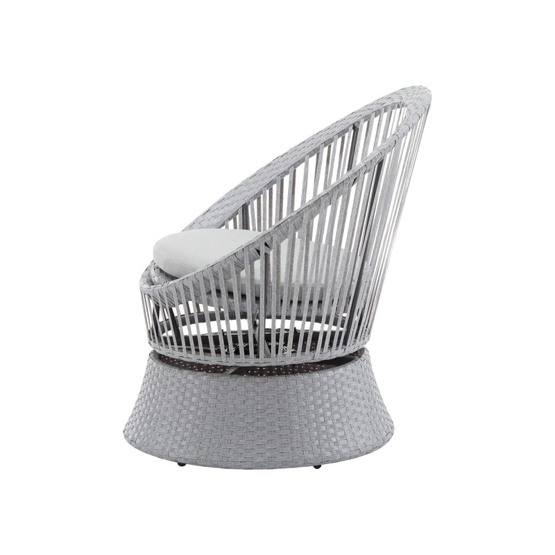 Modern Swivel Wicker Lounge Chair With Round Design
