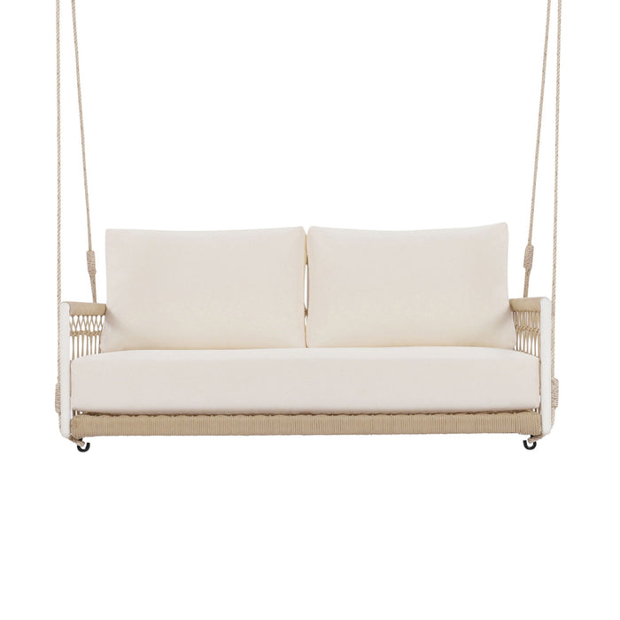 Outdoor Swing Sofa With Soft Cushions For Patio - Beige