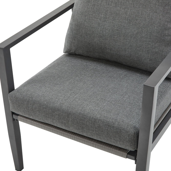 Modern Lounge Chair With Rope Accents And Cushions