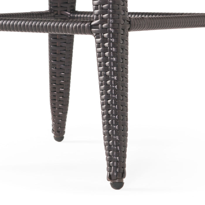 Outdoor Modern Rattan Swivel Barstool With Tapered Legs - Beige / Multibrown