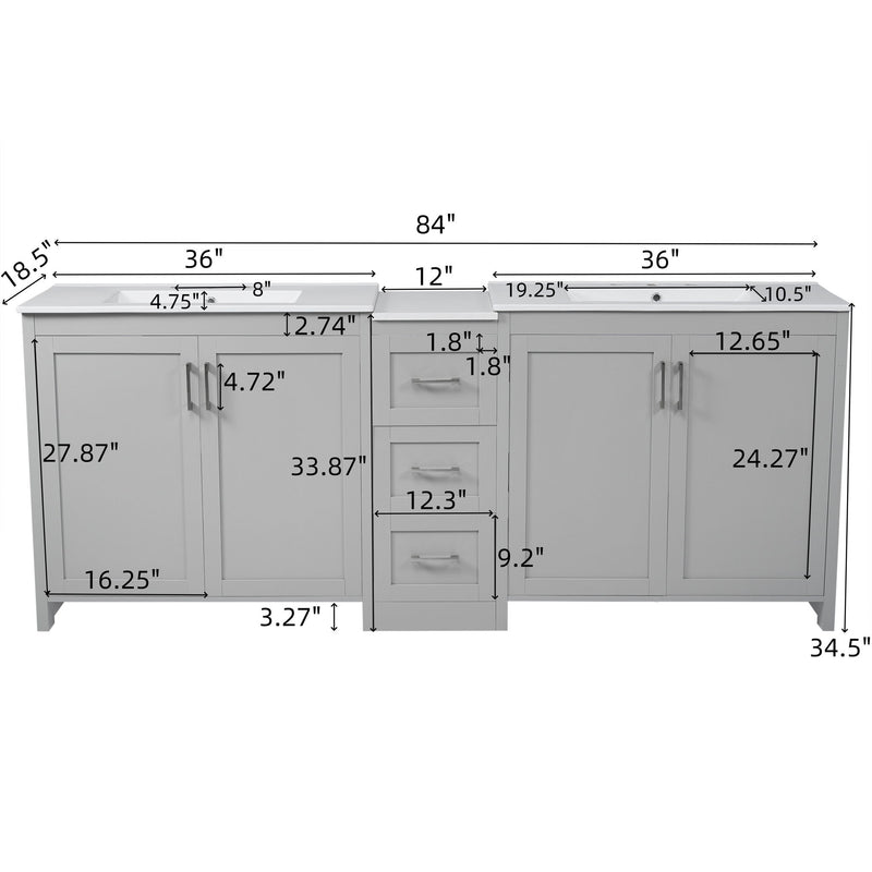 Double Sink Bathroom Vanity With Quartz Countertop