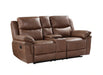 Ryland Console Loveseat W/ Dual Recliners--Brown