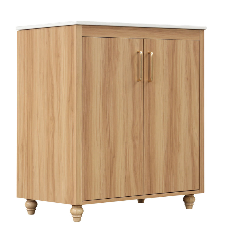30" Bathroom Vanity With Sink, Cabinet With Doors And Drawer, Rectangular Shape - Natural