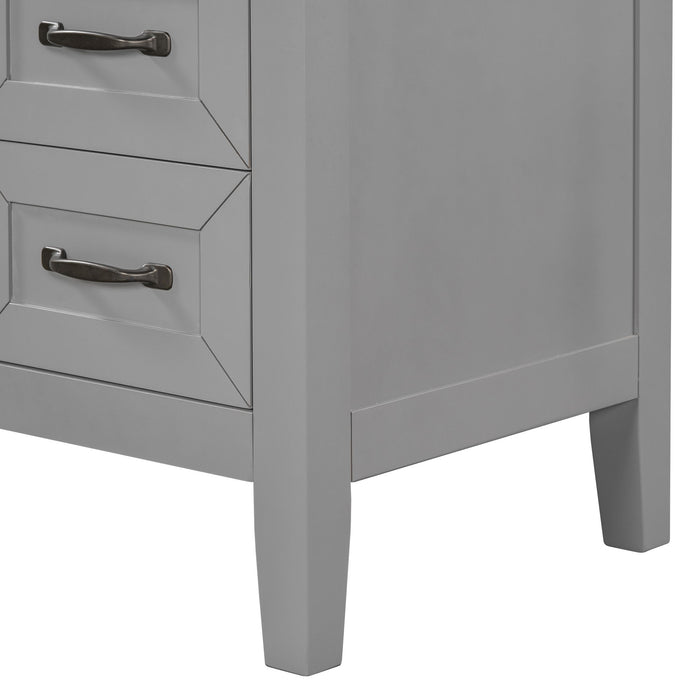 Modern Bathroom Vanity With Sink, Freestanding With Drawers And Doors
