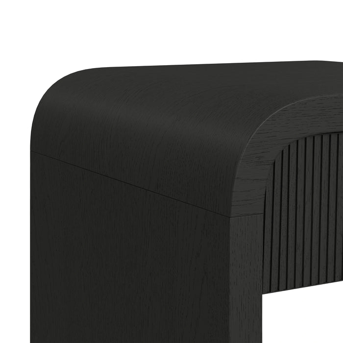 Ridgemont 2PC Occasional Table Set in Black with Grain-Coffee Table & End Table