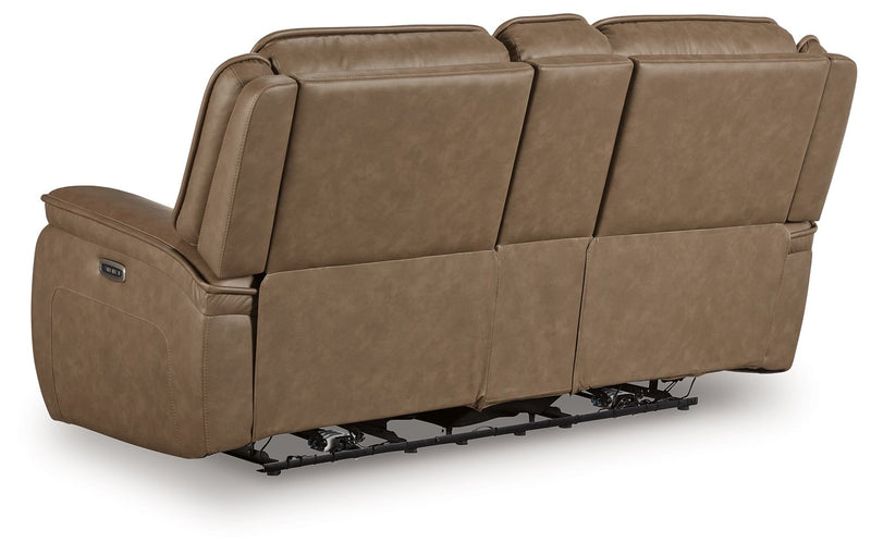 Glencroft - Power Reclining Loveseat With Console / Adjustable Headrest - Sahara