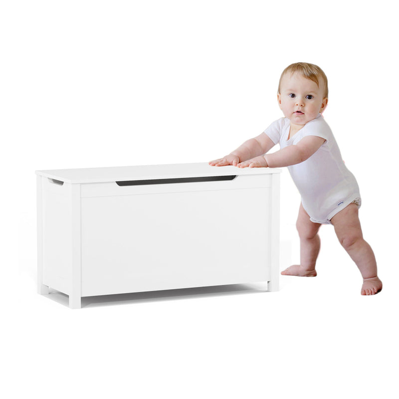 Toy Box Storage With Safety Hinged Lid