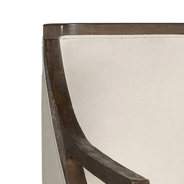 Hopkins Chair w/Brown Arm Columbia Charcoal