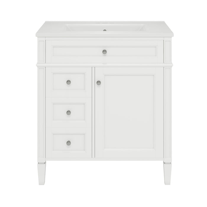 Bathroom Vanity With Medicine Cabinet, Royal Mirror Cabinet, Modern Bathroom Storage Cabinet With 2 Soft Closing Doors And 4 Drawers