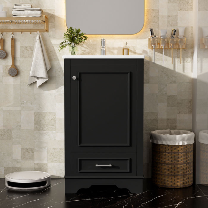 20" Bathroom Vanity With Sink, 1 Drawer, Freestanding Single Set