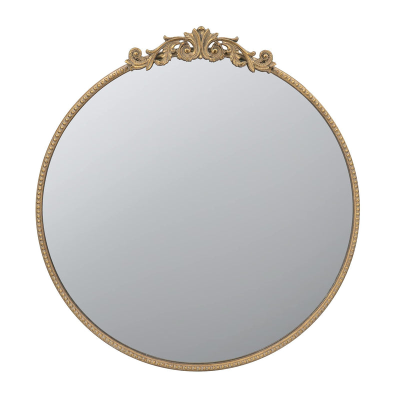 Classic Design Mirror With Baroque Inspired Frame For Bathroom, Entryway Console Lean Against Wall