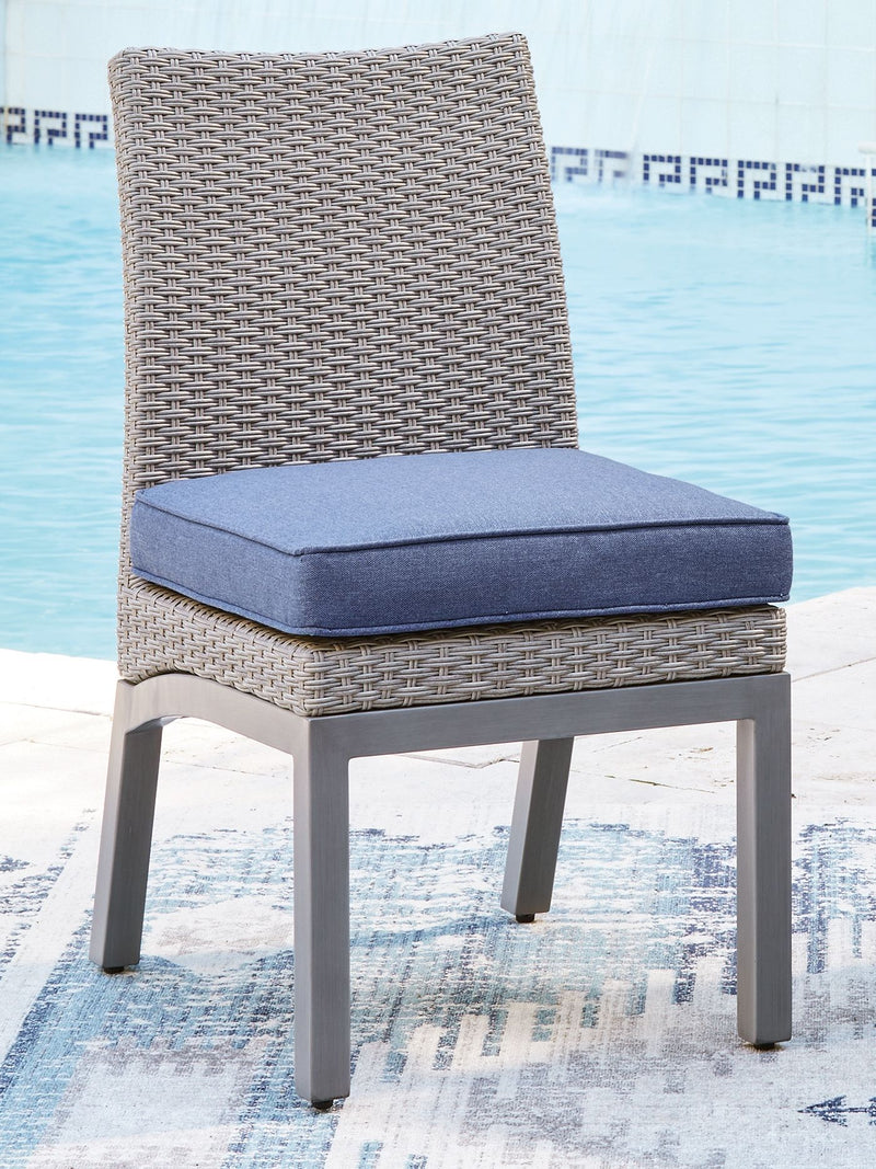 Half Moon Beach - Side Chair With Cushion (Set of 2) - Blue / Gray