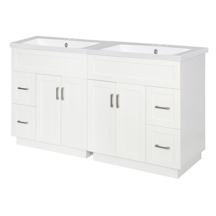 Bathroom Vanity With 2 Doors, 2 Drawers, Adjustable Shelf, Hidden Slides & Soft Close Hinges