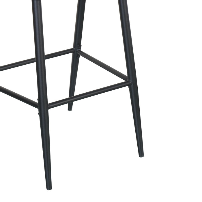 Outdoor 26" Counter Height Metal Frame Counter Stools With Scallop Shaped Backrest & Water Resistant Cushions