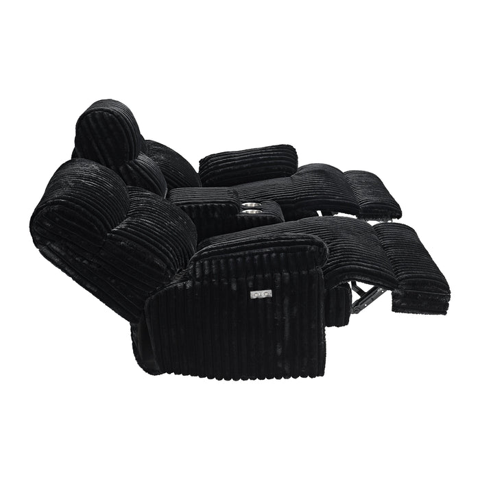 Admiral Loveseat with Console in Masis Black