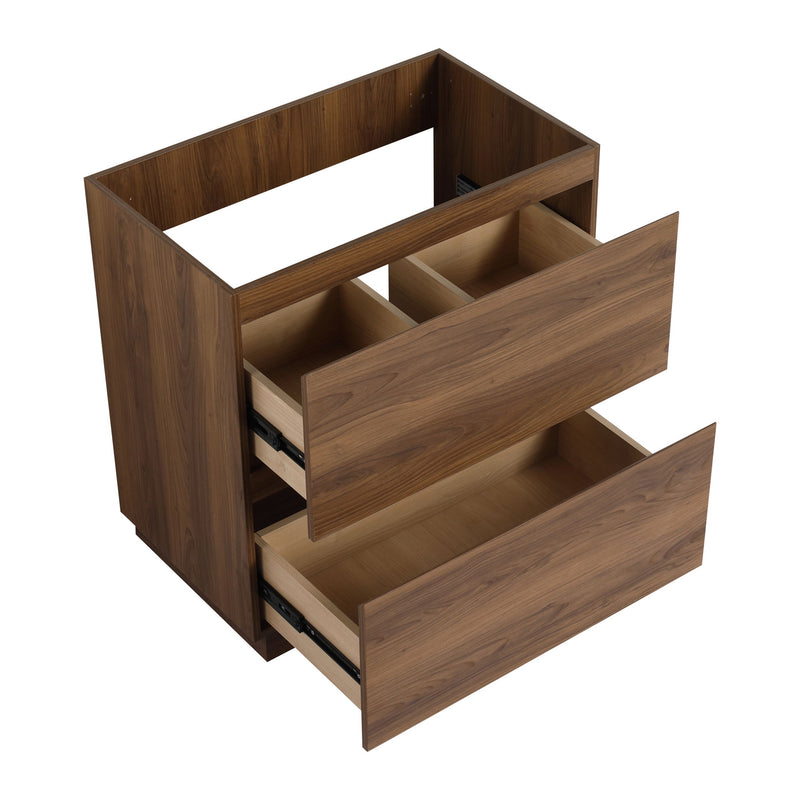 Modern Freestanding Bathroom Vanity Cabinet With Double Drawer