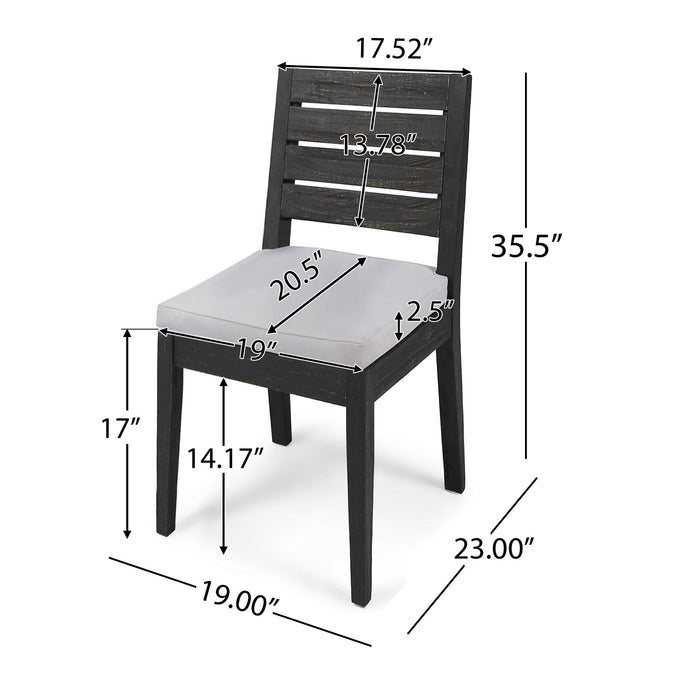 Outdoor 6 Seater Dining Set With Bench - Dark Gray / Light Gray