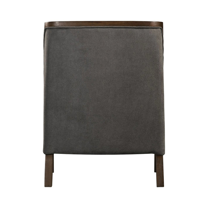 Hopkins Chair w/Brown Arm Columbia Charcoal