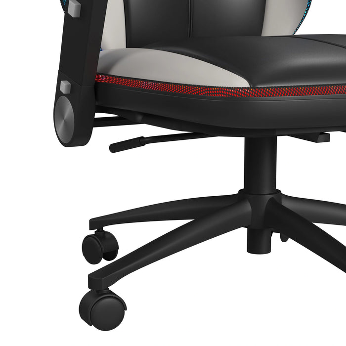 Rollins Gaming Chair with LED and Speaker in Black and Khaki - 3A Packing