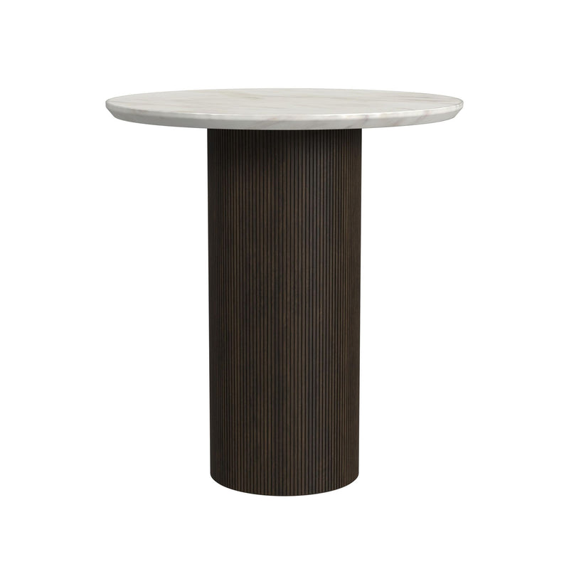 Sylvie - Round Table With White Faux Marble Top And Base