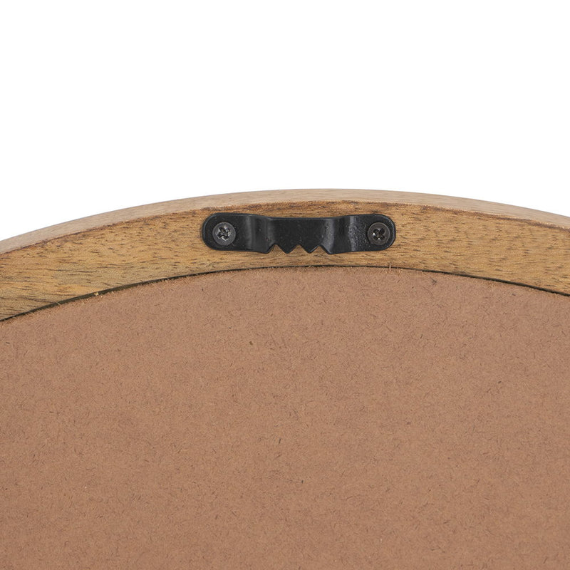 Circle Wall Mirror With Wooden Frame, Wall Mirror For Living Room