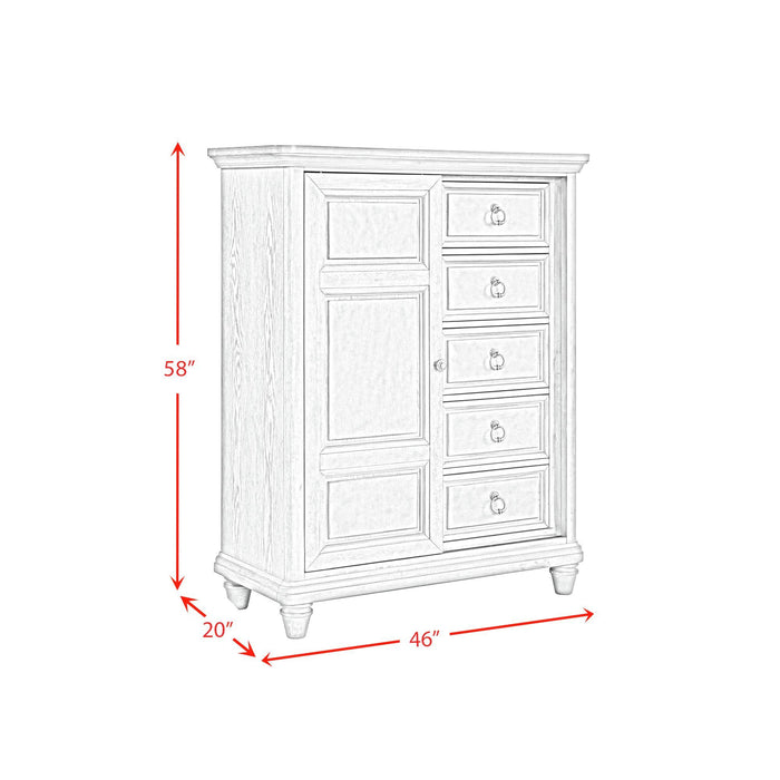 Whit-Ash - Panel Bedroom Set With Door Chest