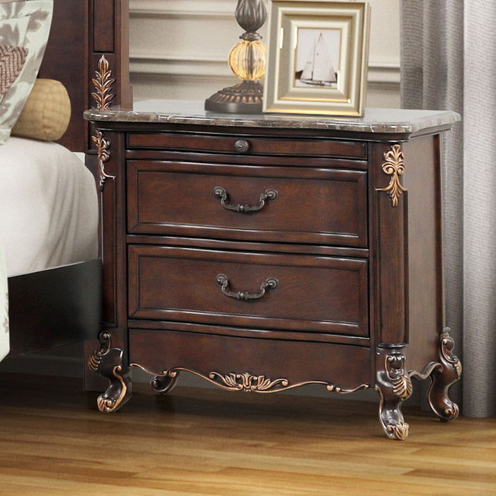 Constantine - Nightstand With Marble Top - Cherry