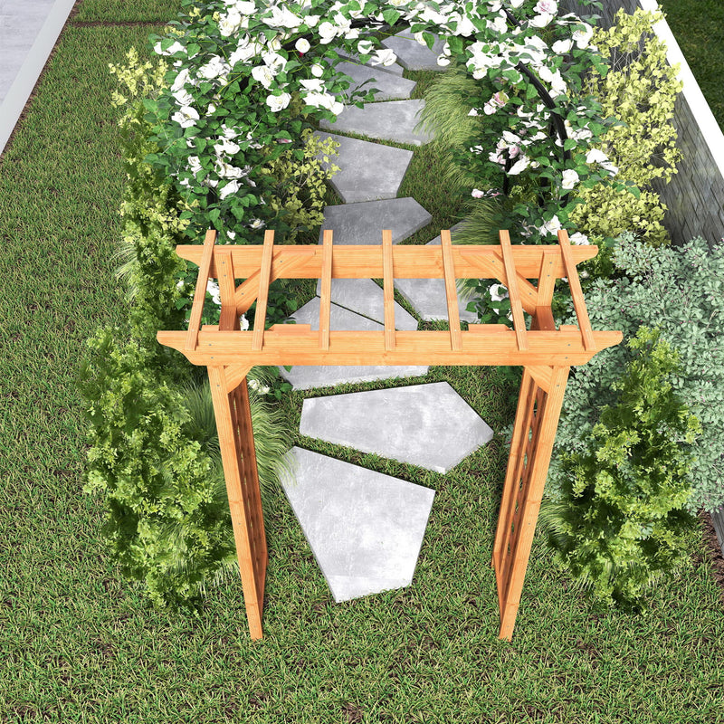 Arbor, Wedding Arch For Ceremony, Trellis For Plant Climbing, Christmas Decor Pergola For Garden Backyard - Yellow