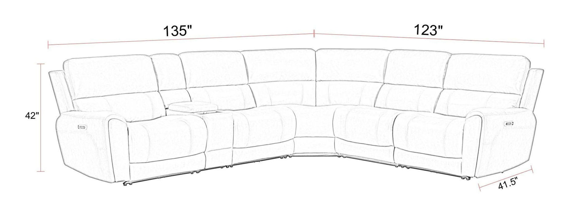 Hancock - Zero Gravity Power Reclining Sectional With Power Adjustable Headrests