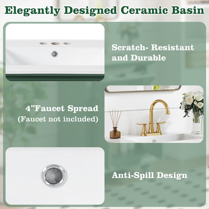 Modern Bathroom Vanity With Tip-Out Drawer And Soft-Close Hinges