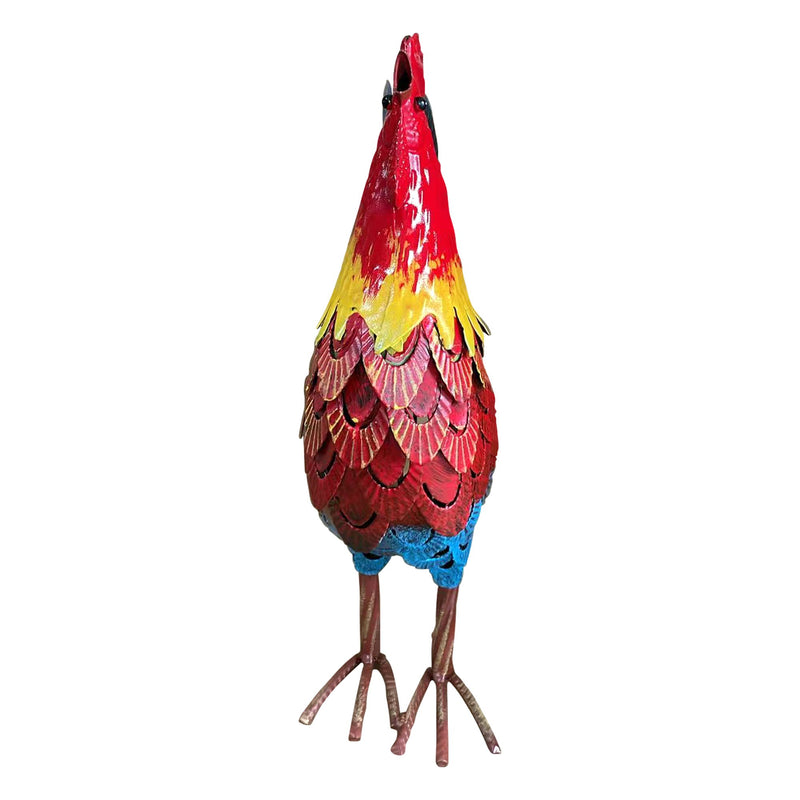Wrought-Iron Rooster Garden Statue, Metal Rooster Sculpture, Ideal For Landscape Decoration And As A Focal Point For Outdoor Lawns, Farms, And Backyards.
