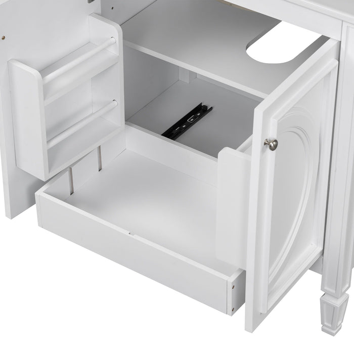 Double Sink Bathroom Vanity Set With Wall Mount Mirror Cabinet