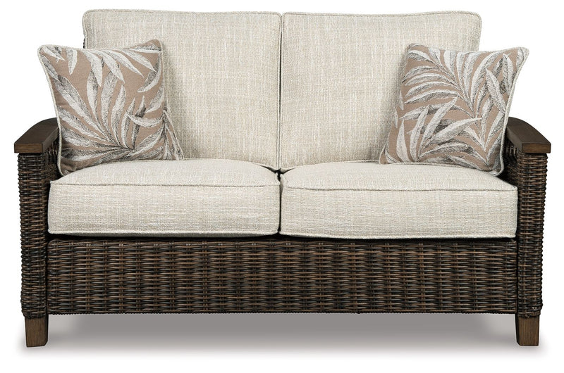 Paradise Trail - Loveseat w/Cushion - Medium Brown