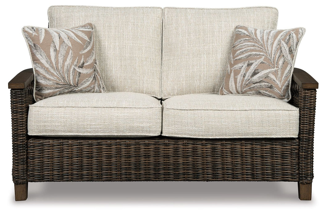 Paradise Trail - Loveseat w/Cushion - Medium Brown