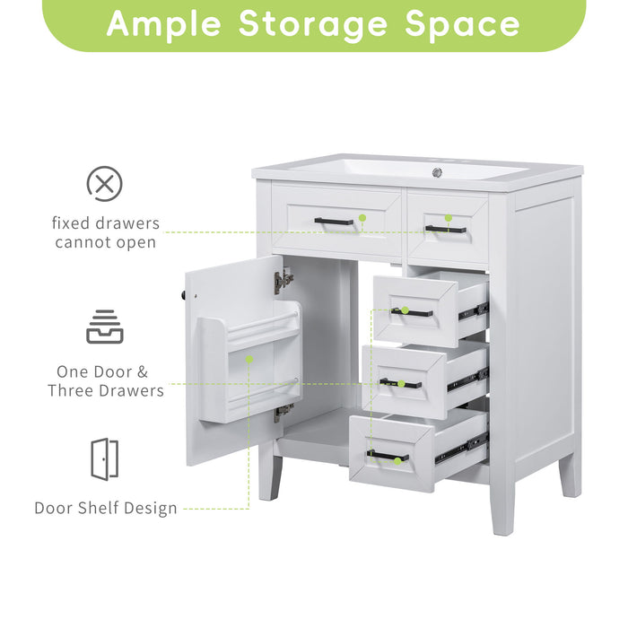 Modern Bathroom Vanity With Sink Combo, 3 Drawers