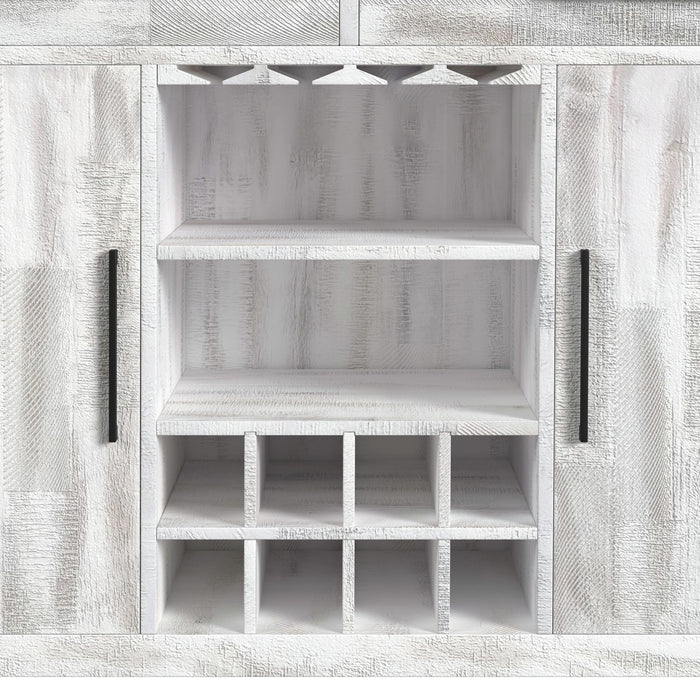 Rogen Rustic - Bar Table With Ice Tray, USB And Power - Rustic White