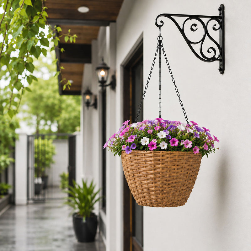 Hanging Planters, Indoor Outdoor Plant Holders (Set of 2) - Brown