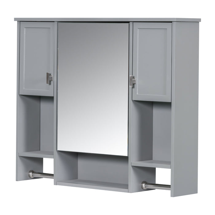 Wall Mounted Bathroom Storage Cabinet With Mirror, Medicine Cabinet With Towel Bar