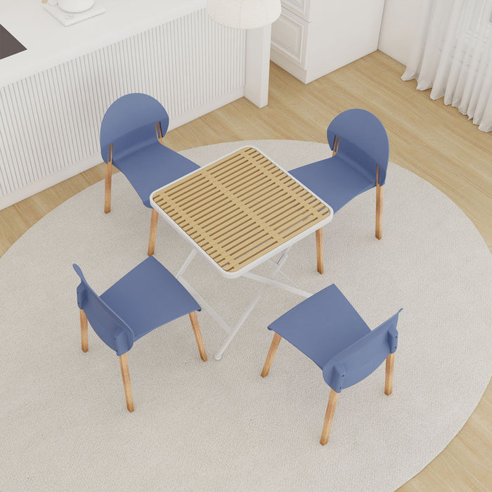 4 Piece Set Of Single Chairs With A Folding Square Table