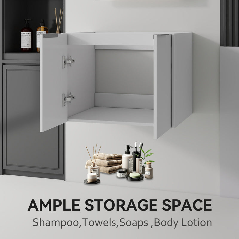 Floating Bathroom Vanity Cabinet With Soft Close Double Doors, Spacious Interior Storage, Wall Mounted, Cabinet Only