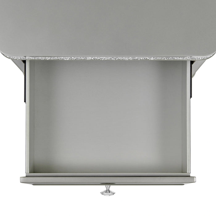 Avril Chairside Table with Power/USB in Silver