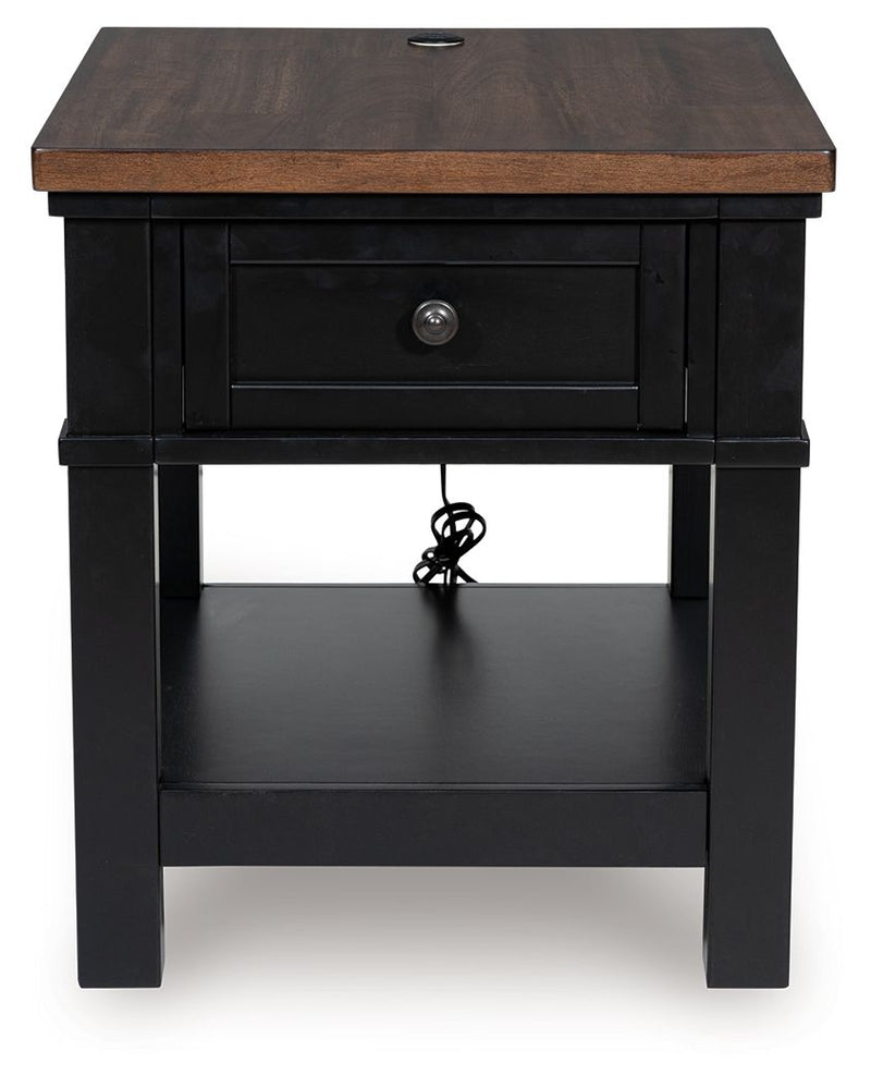 Wildenauer - Rectangular End Table - Brown / Black