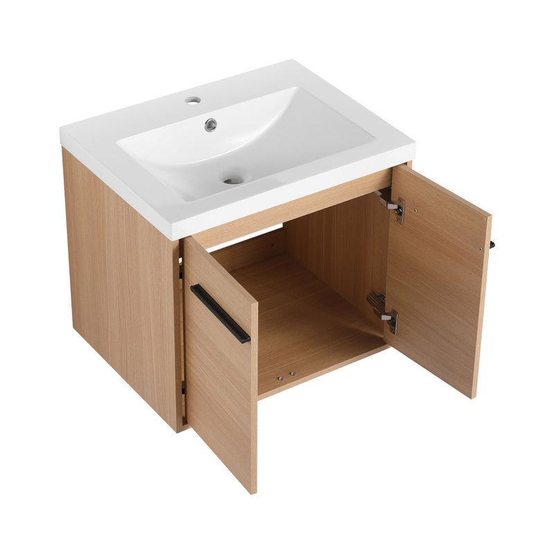 Bathroom Vanity Set With Resin Countertop Sink, 2 Doors