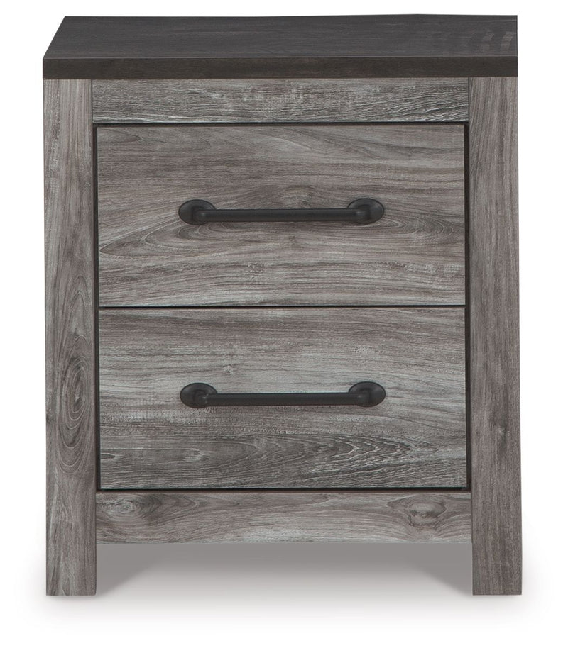 Bronyan - Two Drawer Night Stand - Dark Gray