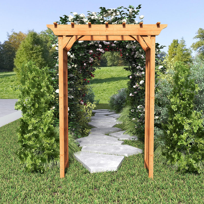Arbor, Wedding Arch For Ceremony, Trellis For Plant Climbing, Christmas Decor Pergola For Garden Backyard - Yellow