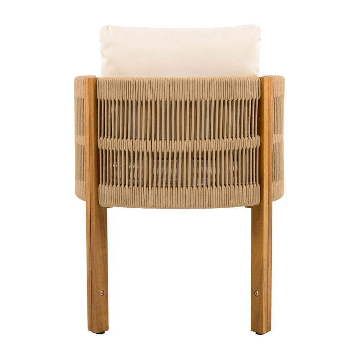 Outdoor Dining Chairs With Rope Handles (Set of 2)