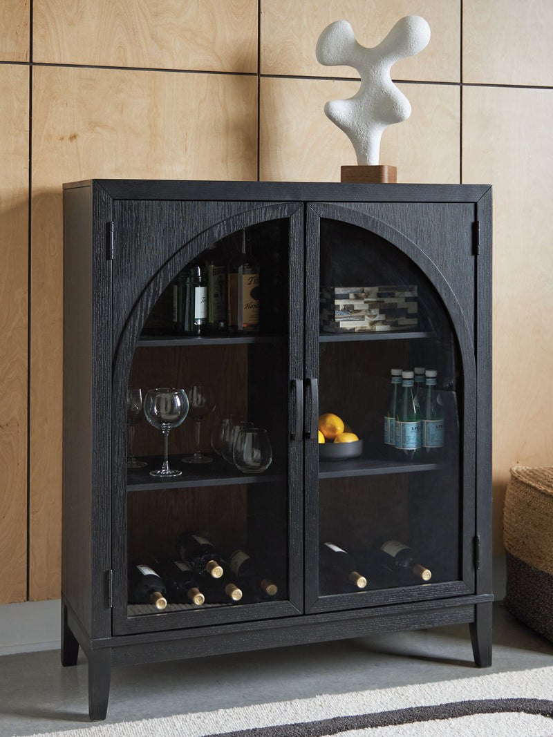 Armenleigh - Bar Cabinet - Black / Brown