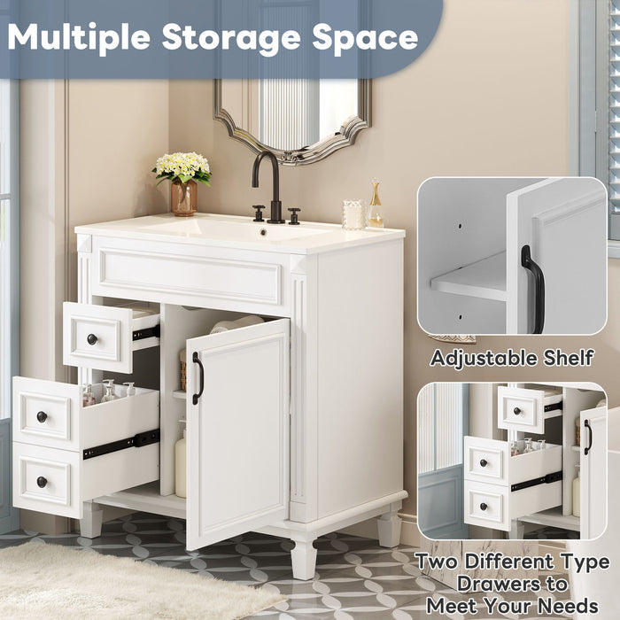 Bathroom Vanity With Sink, Cabinet With 2 Drawers And Adjustable Shelf