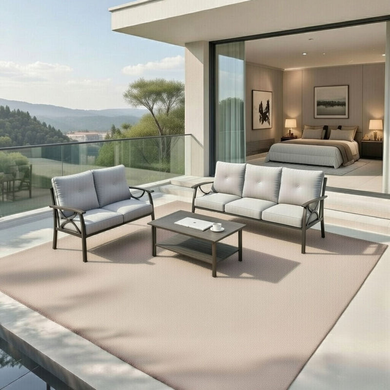 Patio Furniture Set With Coffee Table And Cushions For Backyard